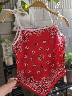 Red Bandana Halter Top